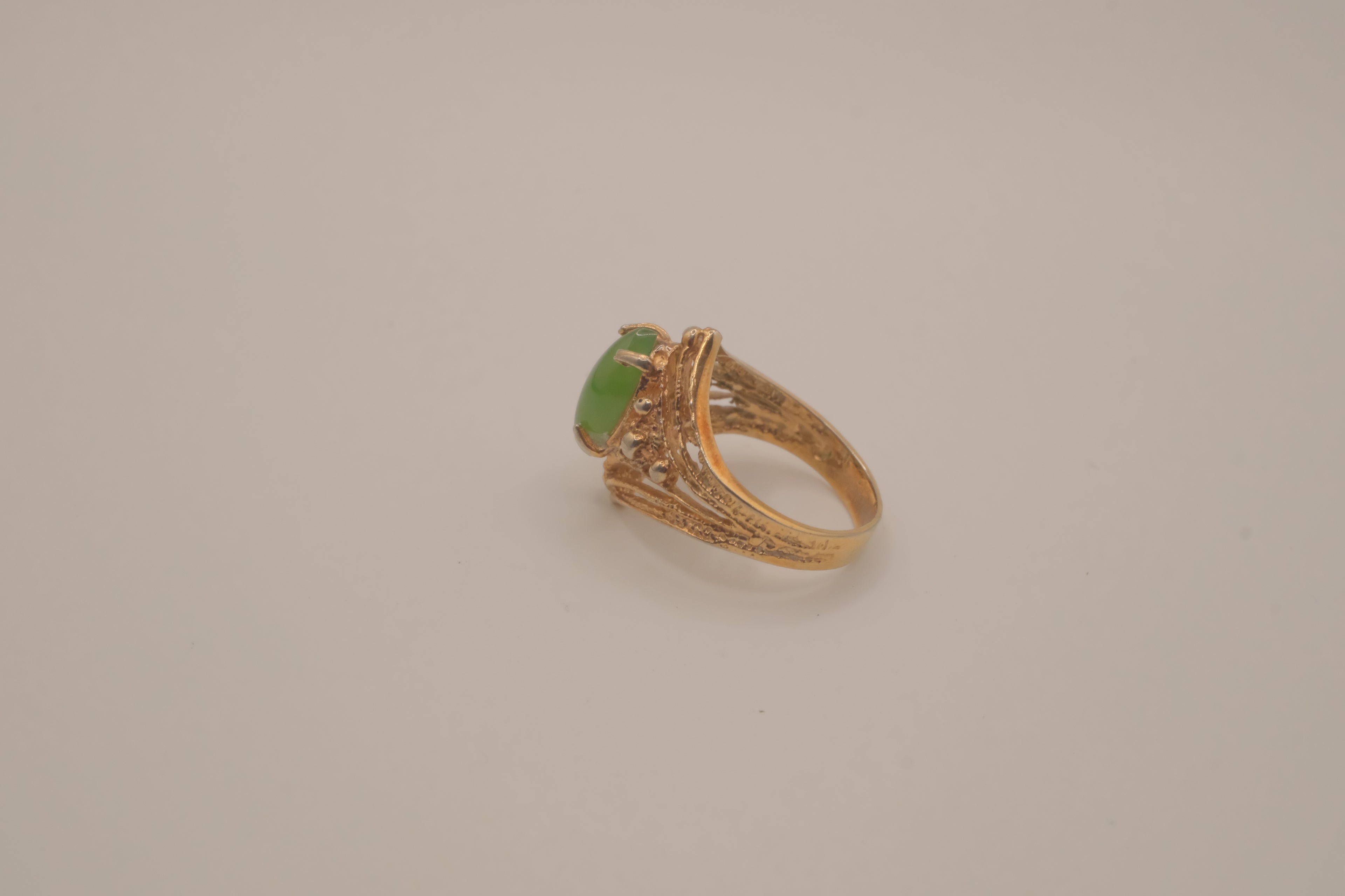 Vintage marquise-cut jade cocktail ring