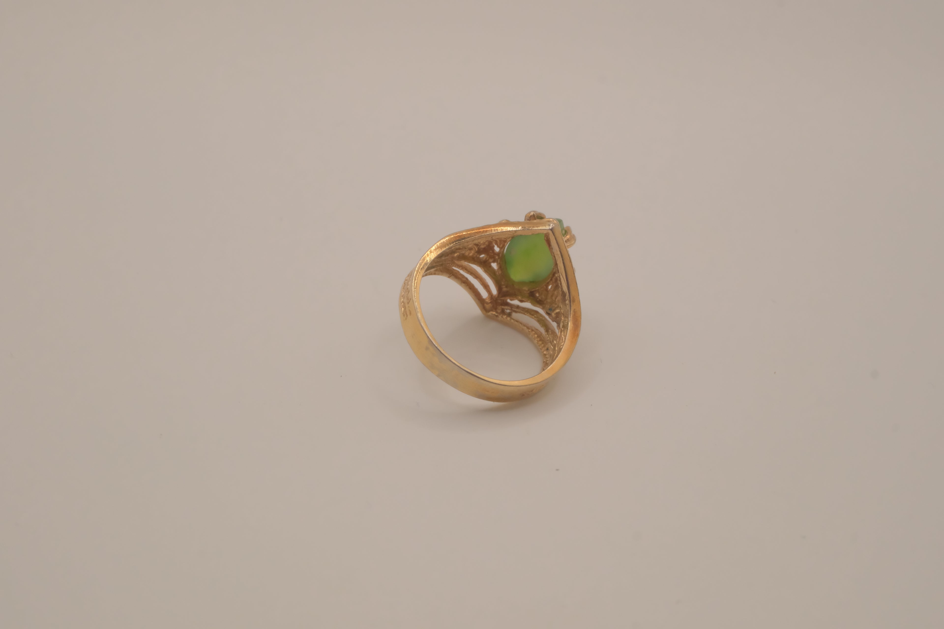 Vintage marquise-cut jade cocktail ring