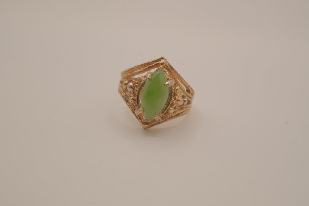 Vintage marquise-cut jade cocktail ring