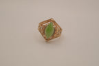 Vintage marquise-cut jade cocktail ring