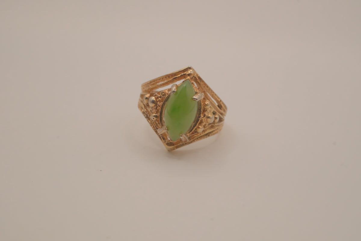Vintage marquise-cut jade cocktail ring