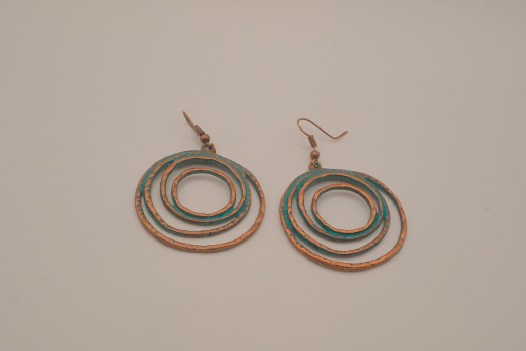 Bohemian copper dangle earrings