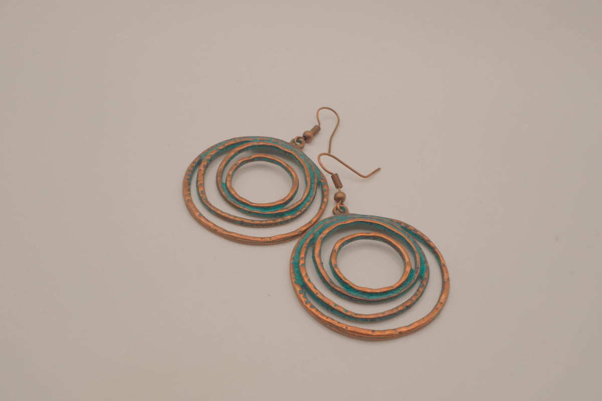 Bohemian copper dangle earrings