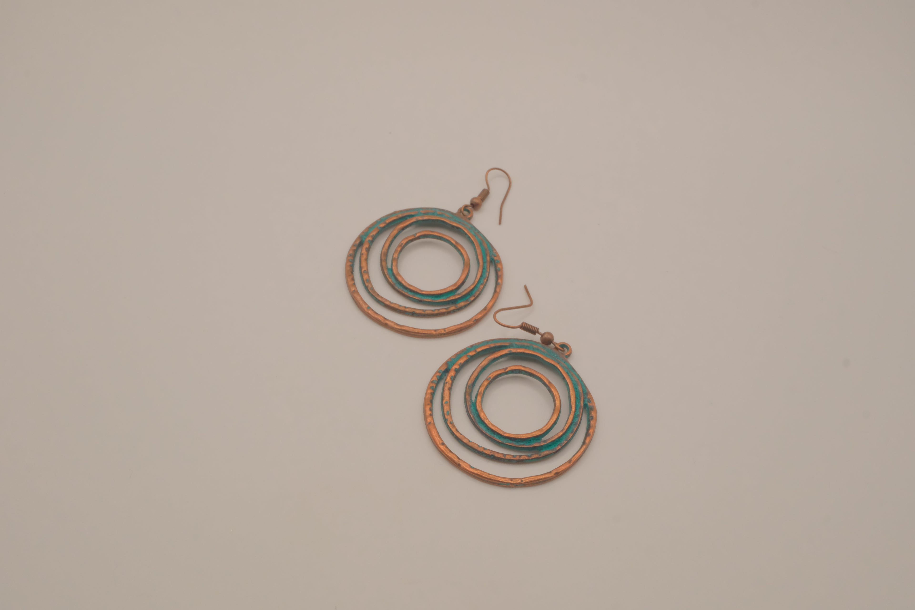 Bohemian copper dangle earrings