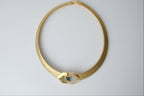 Vintage Gold tone choker necklace with slider pendant