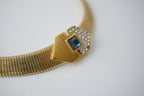 Vintage Gold tone choker necklace with slider pendant