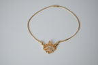Vintage Gold tone choker necklace with baguette-cut stones