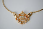 Vintage Gold tone choker necklace with baguette-cut stones