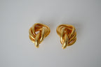 Vintage Gold Tone knot clip-on earrings