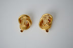 Vintage Gold Tone knot clip-on earrings