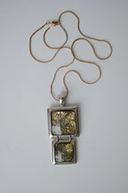 Lia Sophia "Flux" double square pendant chain