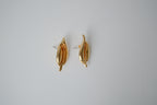 Vintage Gold Tone leaf stud earrings