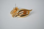 Vintage Gold Tone leaf stud earrings