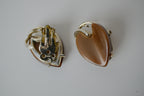 Vintage Brown Heart clip-on earrings