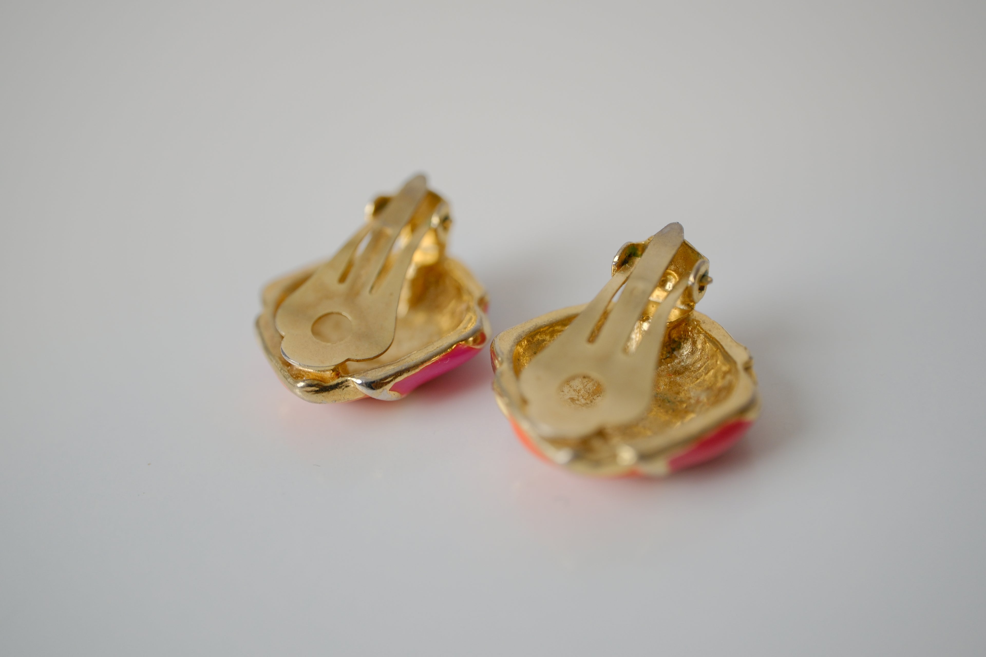 Vintage Colorful enamel clip-on earrings
