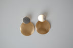 Double disc drop earrings
