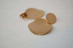 Double disc drop earrings