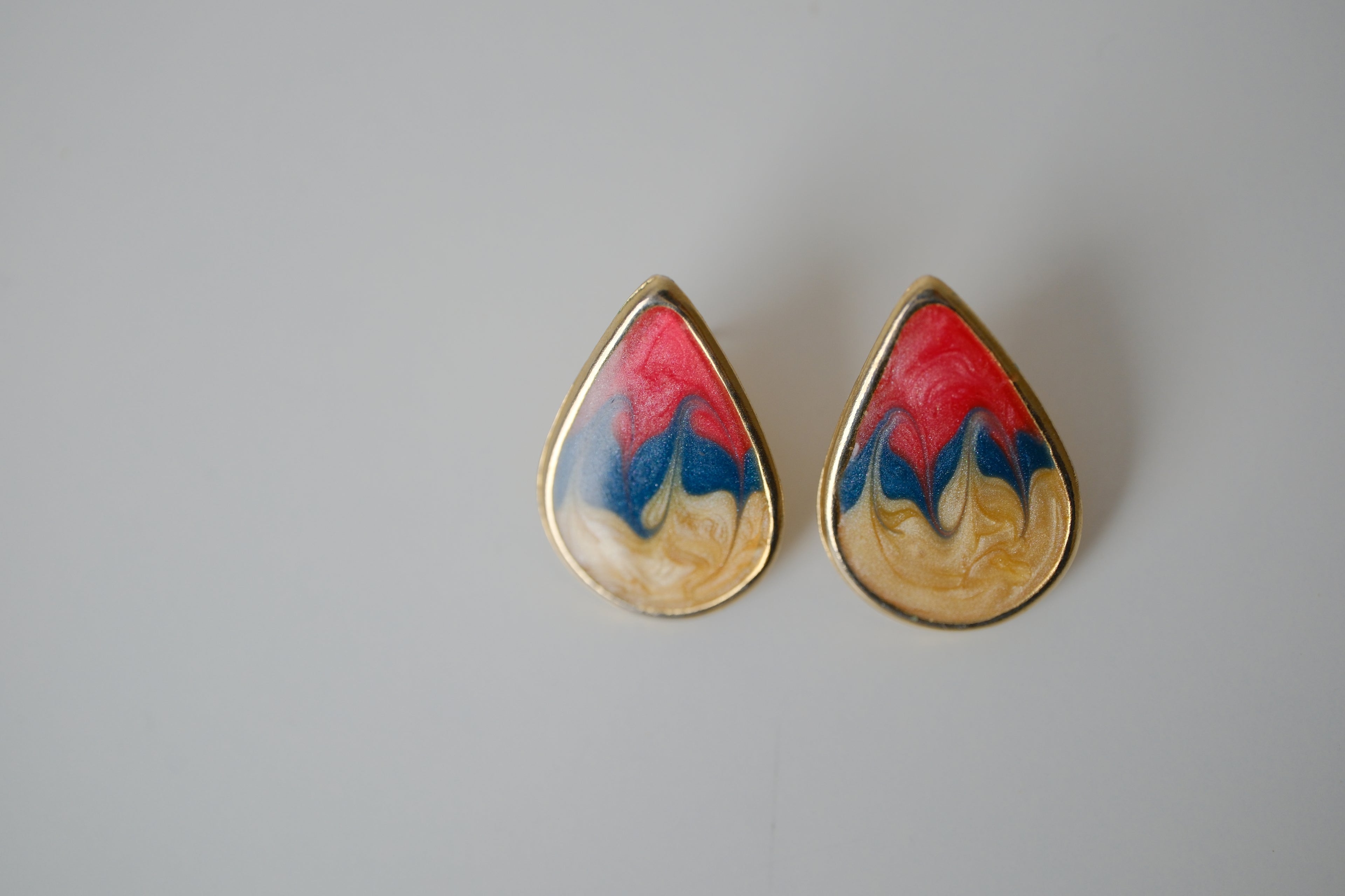 Teardrop Enamel stud earrings