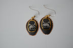 Mixed metal Bear dangle earrings