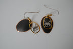 Mixed metal Bear dangle earrings