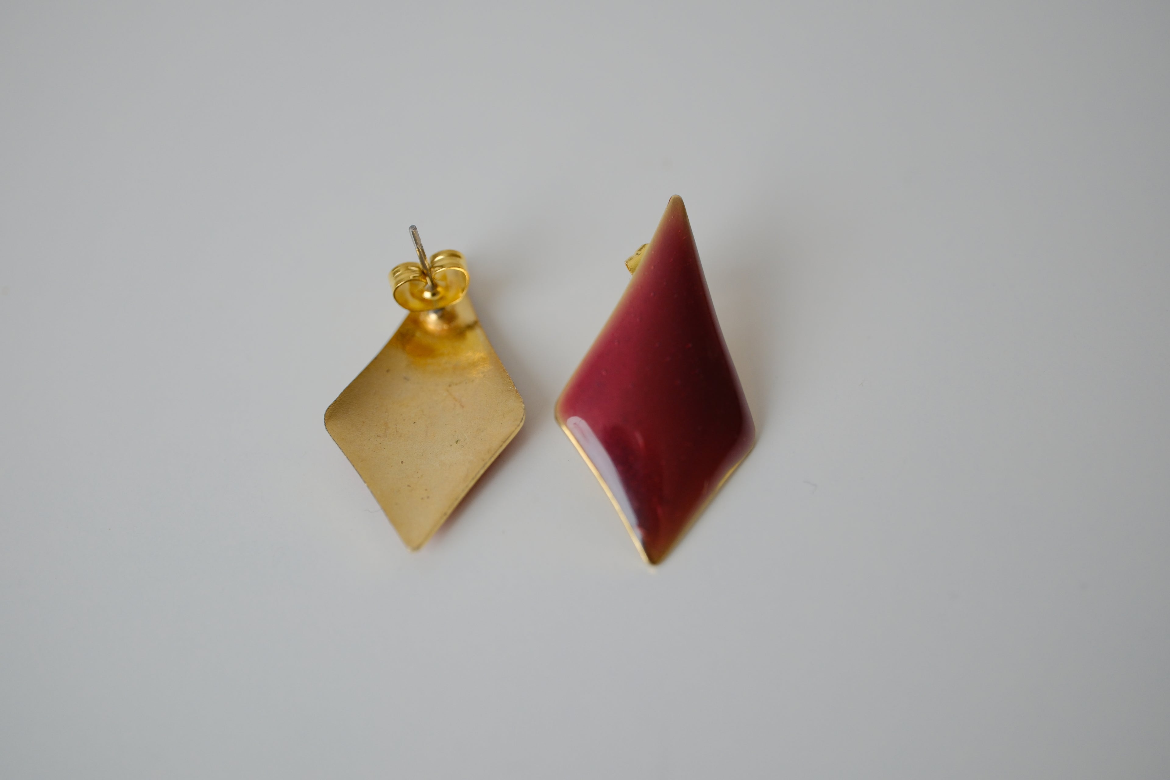 Vintage Red enamel stud earrings