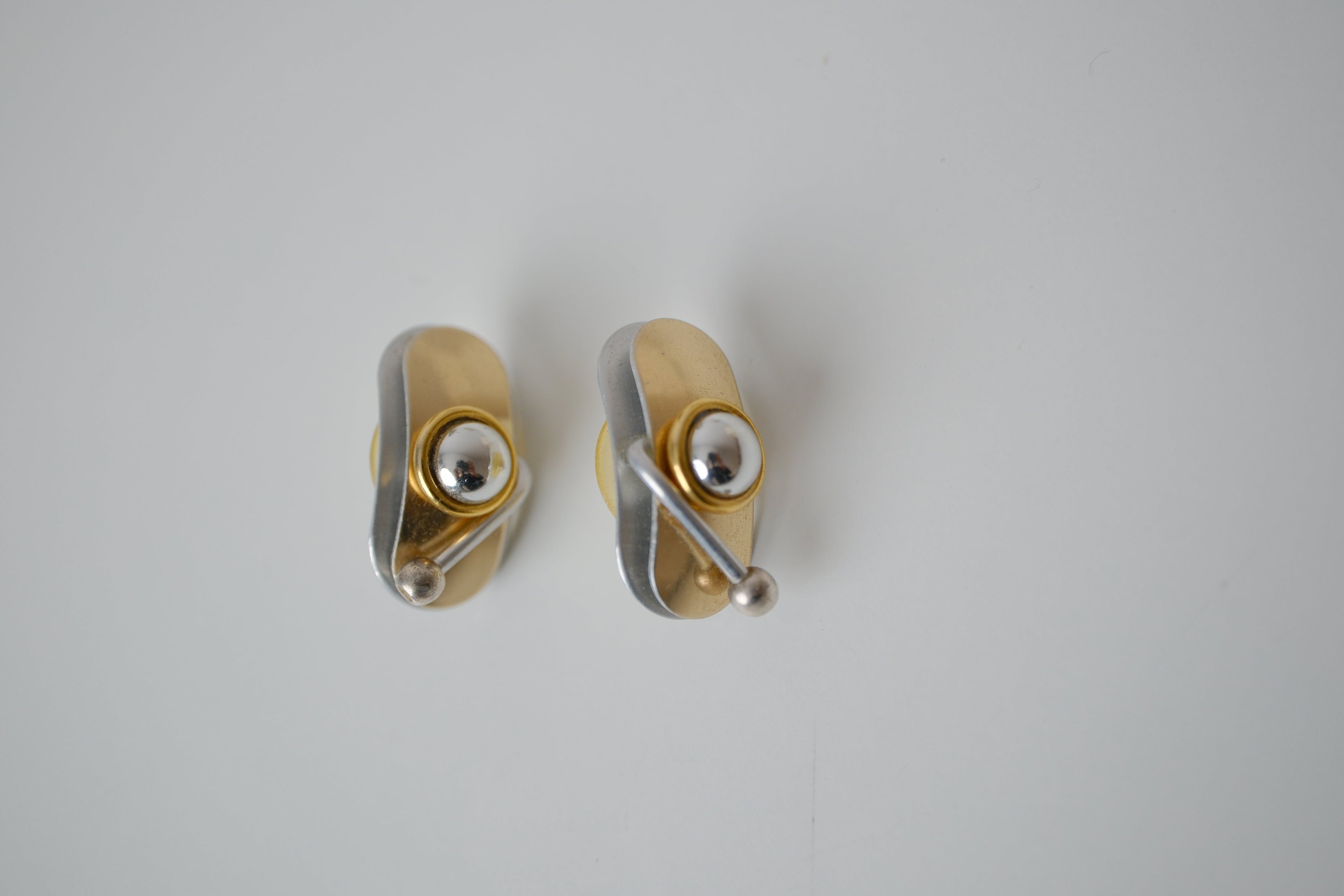 Abstract two-tone earrings