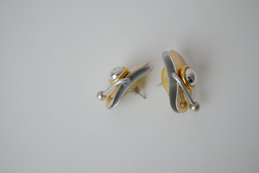 Abstract two-tone earrings