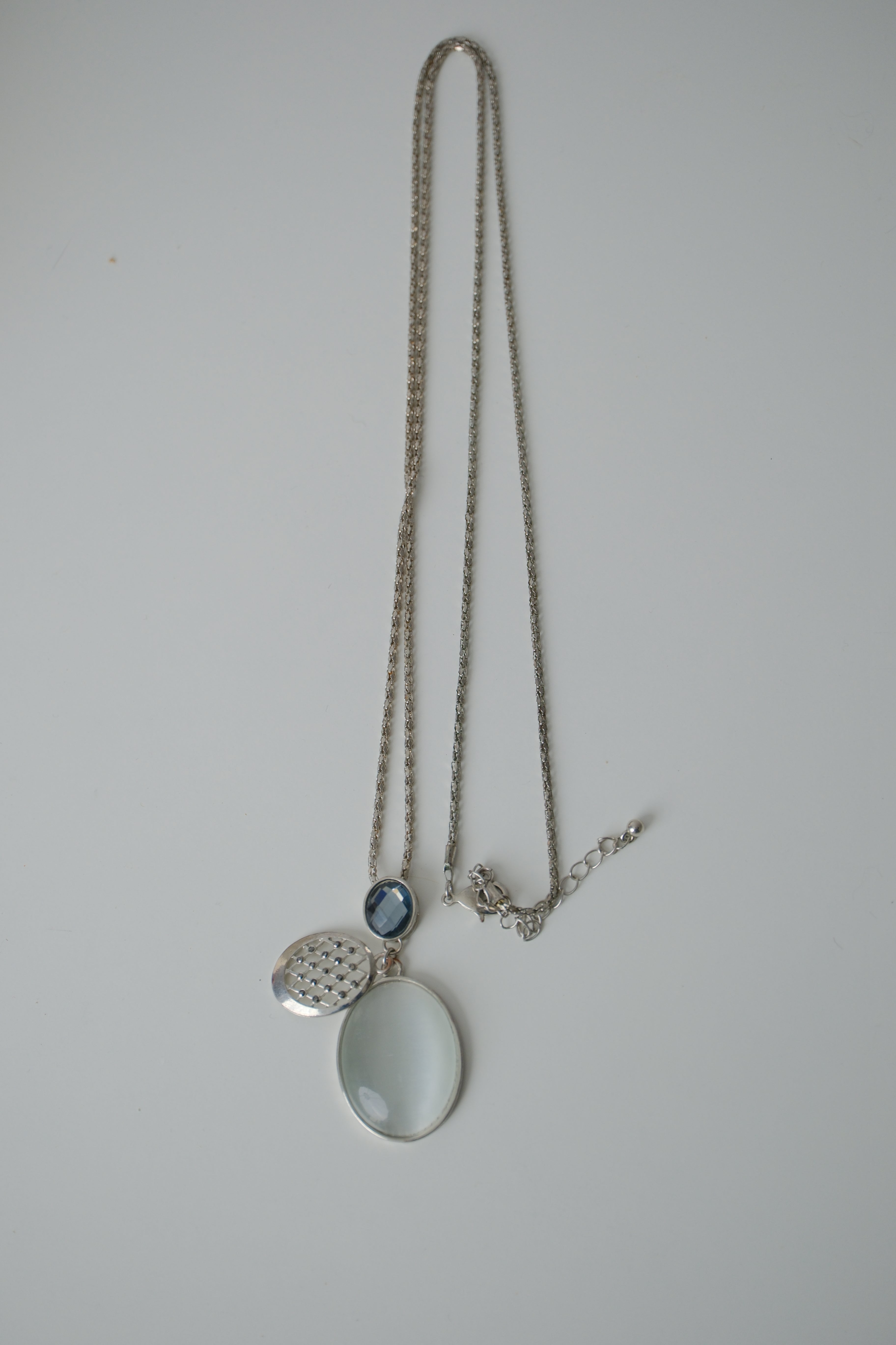 Silver toned multi pendant necklace