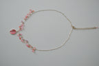 Pink beaded silver Necklace