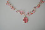 Pink beaded silver Necklace