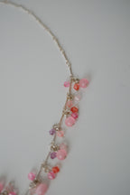 Pink beaded silver Necklace