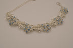Reworked Coro floral light blue rhinestone bracelet&nbsp;
