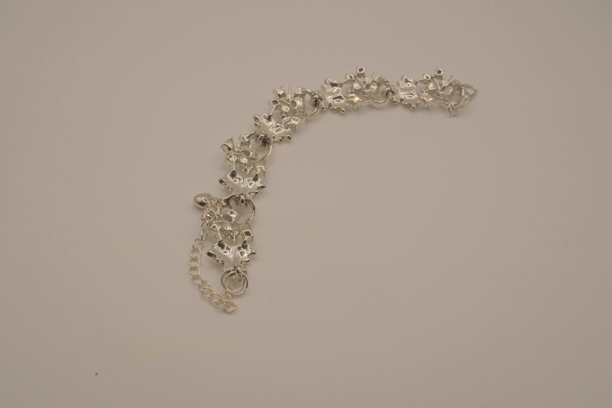 Reworked Coro floral light blue rhinestone bracelet&nbsp;