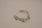Reworked Coro floral light blue rhinestone bracelet&nbsp;