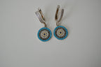 Sterling silver evil eye drop earrings