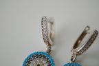 Sterling silver evil eye drop earrings