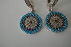 Sterling silver evil eye drop earrings