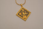 Vintage Songbird in Flight Damascene pendant necklace