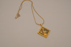 Vintage Songbird in Flight Damascene pendant necklace