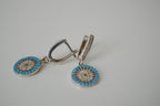 Sterling silver evil eye drop earrings