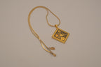 Vintage Songbird in Flight Damascene pendant necklace