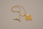 Vintage Songbird in Flight Damascene pendant necklace