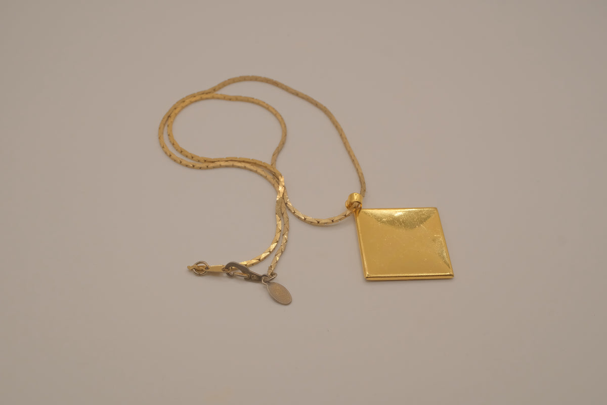 Vintage Songbird in Flight Damascene pendant necklace
