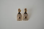 Rhinestone champagne bottle stud earrings