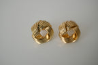 Gold love knot stud earrings