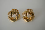 Gold love knot stud earrings