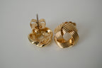 Gold love knot stud earrings