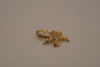 Vintage Damascene Gold and Silver floral spray brooch