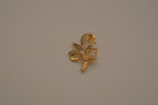 Vintage Damascene Gold and Silver floral spray brooch