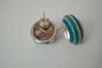 Sterling silver Oval stud earrings